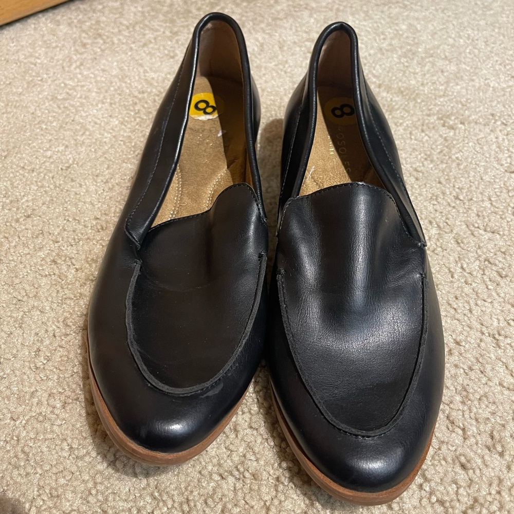 AEROSOLES Black Leather Loafers